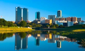 Fort Worth skyline and river